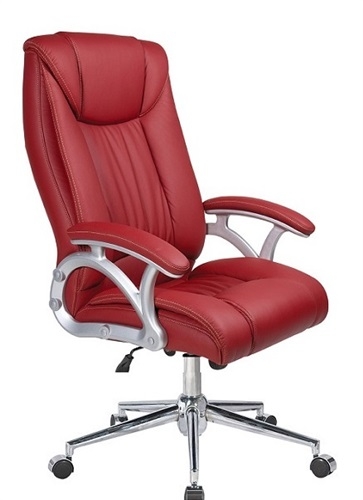 Sillón dirección NEXOS-ASRV, diseño, alto, similpiel rojo vino.