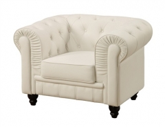 Sillon chester, diseno, tapizado en similpiel blanca (r)