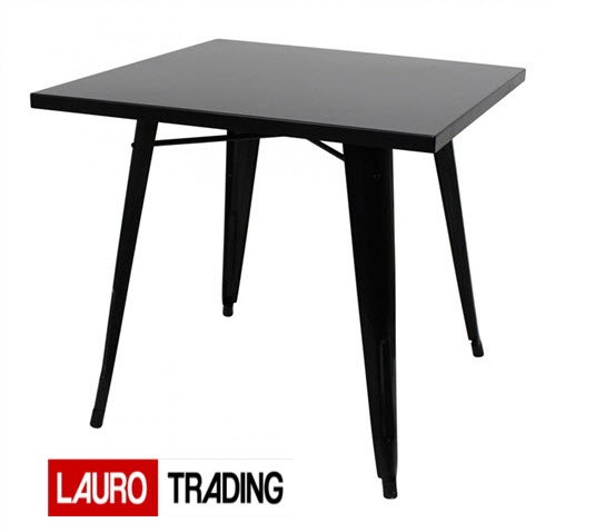 Mesa BERNIE-NE, acero, negra de 80 x 80 cms.