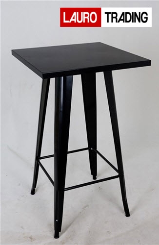 Mesa BERNIE-NE, alta, acero, negra de 60 x 60 cms.