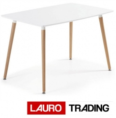 Mesa durc-r120bl, madera, lacada blanca de 120 x 80 cms