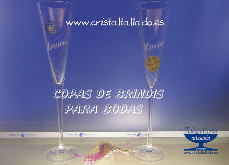 grabar copas para bindis de bodas