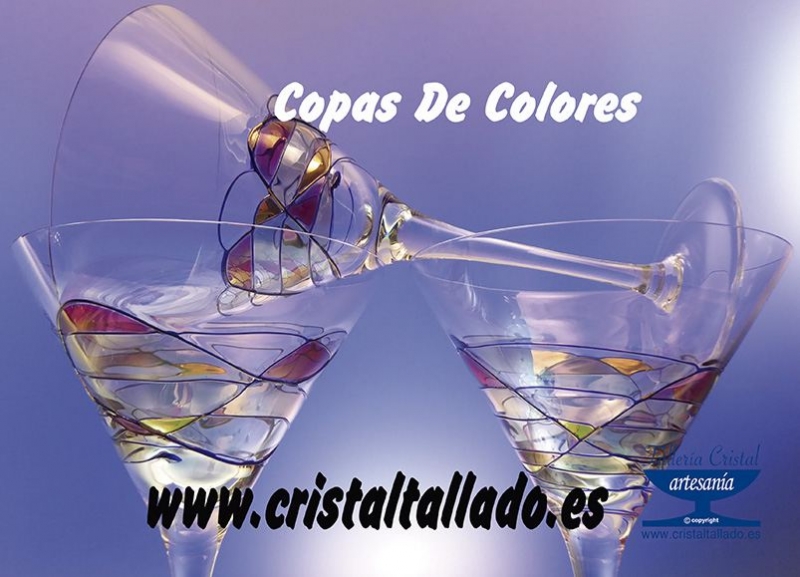 copas de cristal de colores