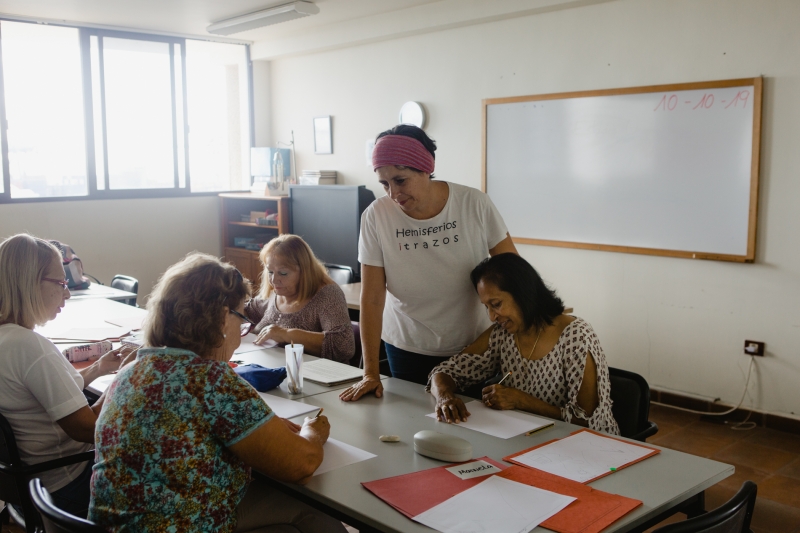 Una de nuestras clases. Centro de Mayores.