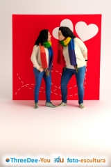 San valentin, dia de los enamorados - los dos en 3d - threedee-you foto-escultura 3d-u