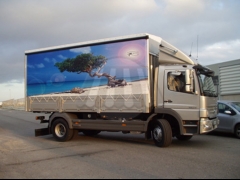Lona de camion decorada en impresion digital pintamos lo que el cliente quiera en el toldo
