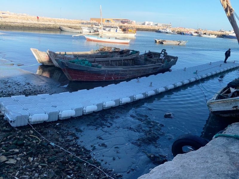 Pantalan para barcos de pesca en Mauritania