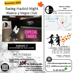 Swing madrid night sabado tardeo baile social swing, rock & roll y blues en blanco y negro club