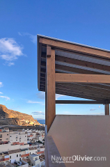 Pergola para azotea construida en madera