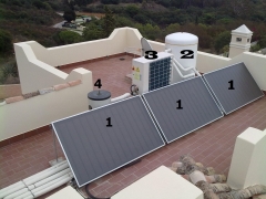 Sistema de energia solar y equipo de climatizacion para suelo radiante