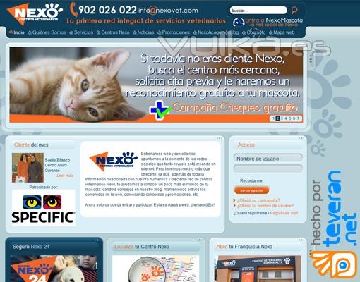 Diseño de página web de teveran para nexomascotas.com