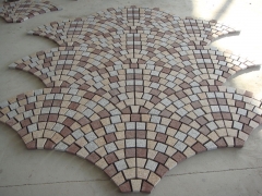 Adoquin - mosaico (granito rojo-gris-amarillo)