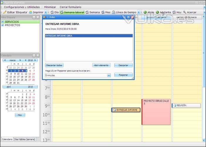 Programa eservicios. Incluye agenda