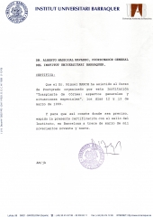 Curso de postgrado sobre transplante de cornea instituto barraquer 1999 barcelona