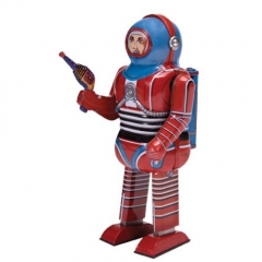 Robot de hojalata (hombre del espacio) mecanismo de cuerda22cms