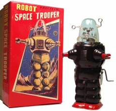 Robot de hojalata (space trooper) mecanismo de manivela35cms