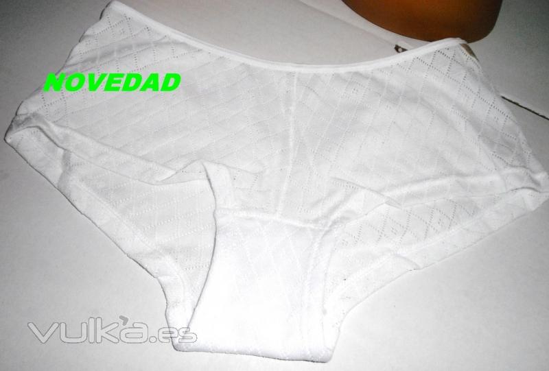 ART. 350 CULOT JUVENIL TELA CALADA. 100% ALGODON TALLAS: M - G. TAMBIEN DISPONIBLE EN BIKINI ART. 550