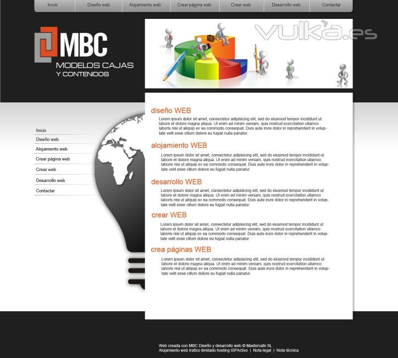 Maqueta para MBC alojamiento integral web