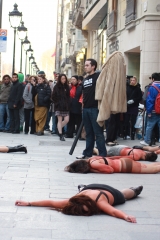 Flashmod contra el uso de pieles, barcelona