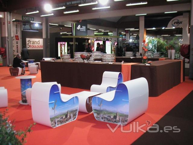 (modelo chair) Mobiliario para decoración eventos, stand, promociones, actos corporativos, totalmente automontable, ...