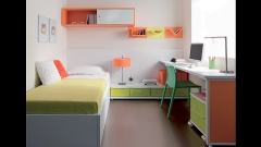Dormitorio juvenil con compacto y zona estudio
