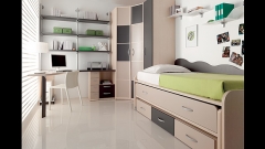 Dormitorios juveniles con compacto con cama de arrastre