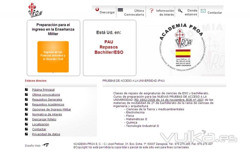 Diseño de Página Web de Academia Proa