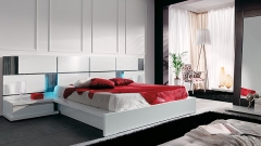 Dormitorio lacado en blanco brillo