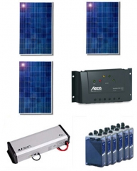 Kit fotovoltaica aislada red, equipo basico disenado para poder ser ampliado con el tiempo capaz de dar