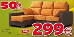 Sofa chaisselongue con un 50 % de descuento