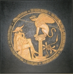 Edipo y la esfinge celebre alegoria de origen mitologico que sintetiza la lucha entre la voluntad de saber del