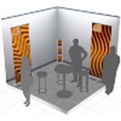 Economico kit stand plegables, adecuado para exposicion stand o espacios de 3x3 metros composicion de 2