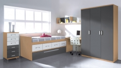 Mobiliario juvenil en color haya gris y blanco dormitorio juvenil whynot new