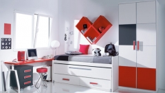 Mobiliario juvenil en color blanco y rojo dormitorio juvenil whynot new