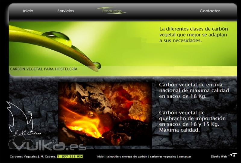 Diseño Web de empresa suministradora de carbón vegetal a profesionales. carbonesvegetales.es