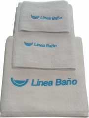 Set toallas en rizo blanco bordadas de alta calidad en wwwlineabanocom