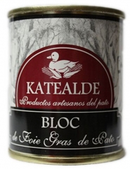 Bloc de foie gras de pato en lata de 135 grs ingredientes: higado de pato (98%) , sal, especias naturales, sal