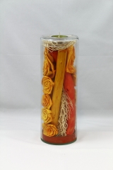 Candelabro decorativo de cristal con flor seca oasisdecorcom
