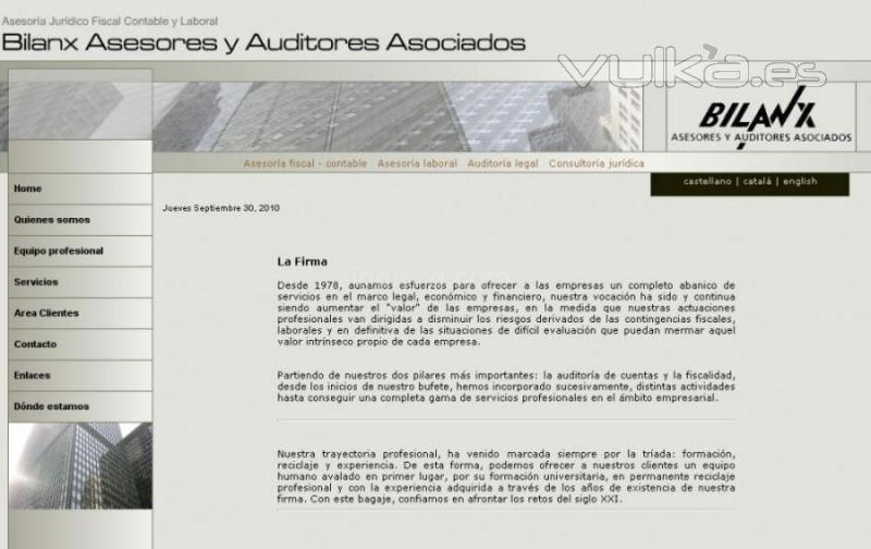 diseño web asesoría de barcelona Bilanx 