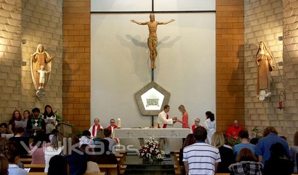 Sunday Mass in the chapel near Manresa Hall