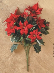 Flor de pascua artificial de calidad mata ponsetia artificial x 9 flores con pinas oasisdecorcom