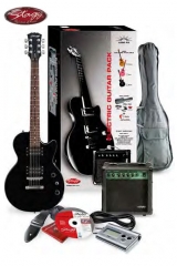 Pack guitarra electrica les paul + amplificador + accesorios + cd interactivo