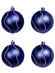 Adornos bolas de navidad azules blister 4 bolas navidad azules oasisdecorcom